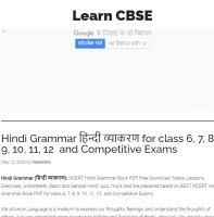 India's CBSE board's- Hindi Grammar for Classes 6-12
