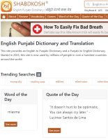 English to Punjabi Online Dictionary
