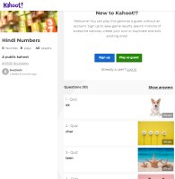 Kahoot- Counting in Hindi